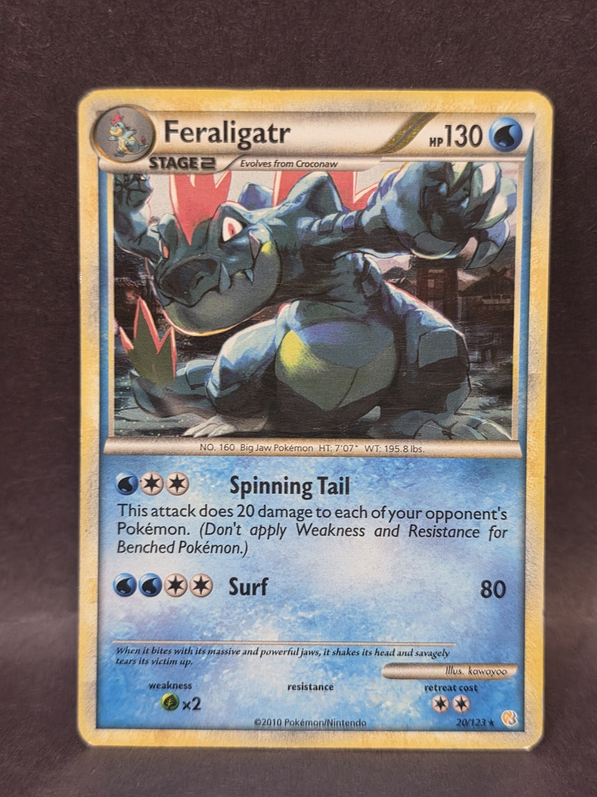 Feraligatr Holo Rare HeartGold SoulSilver 20/123