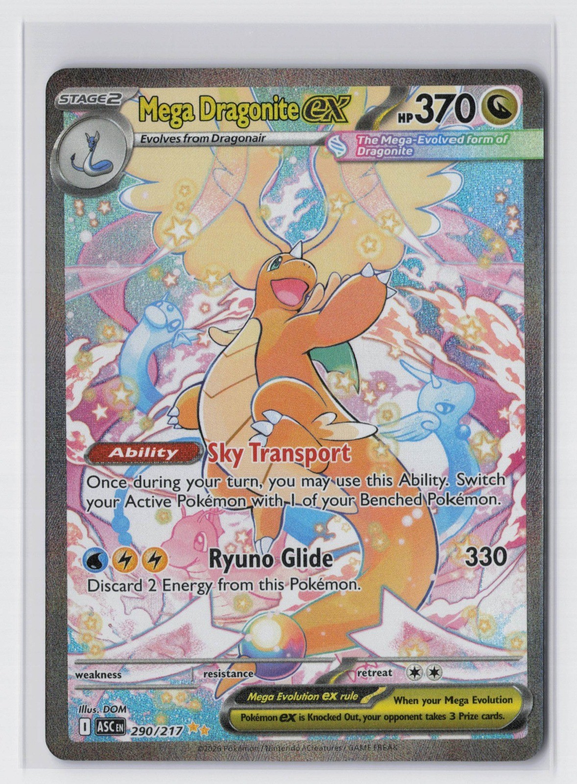 Mega Dragonite ex Holo Special Illustration Rare ME: Ascended Heroes 290/217 NM