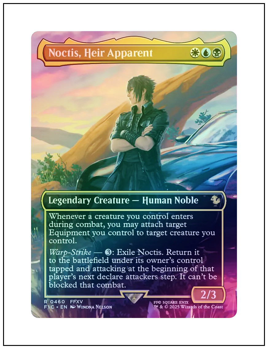 Noctis, Heir Apparent, Borderless Foil – 0460, Final Fantasy Commander, MTG NM
