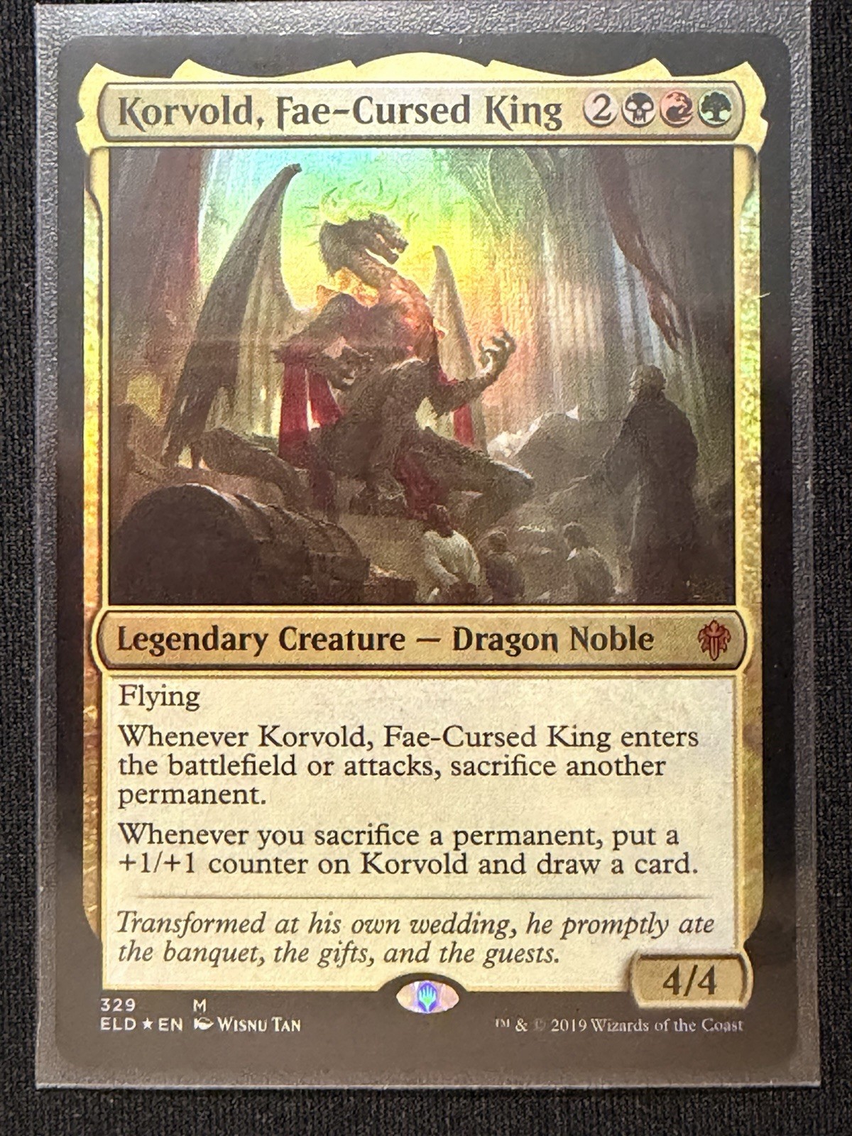 Korvold, Fae-Cursed King #329, Foil Throne of Eldraine Near Mint