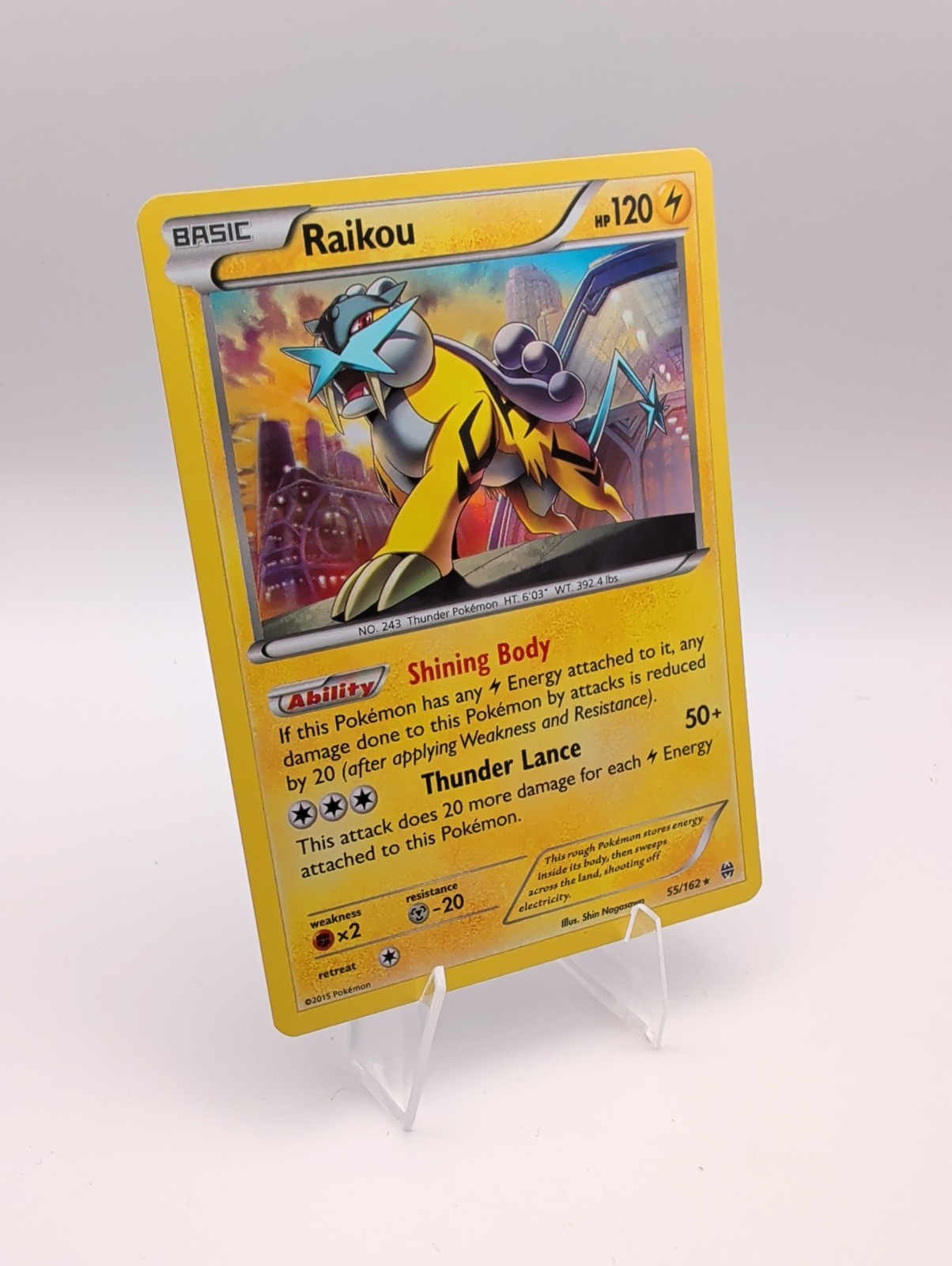 Raikou – 55/162 Holo Rare English BREAKthrough Pokémon Card LP