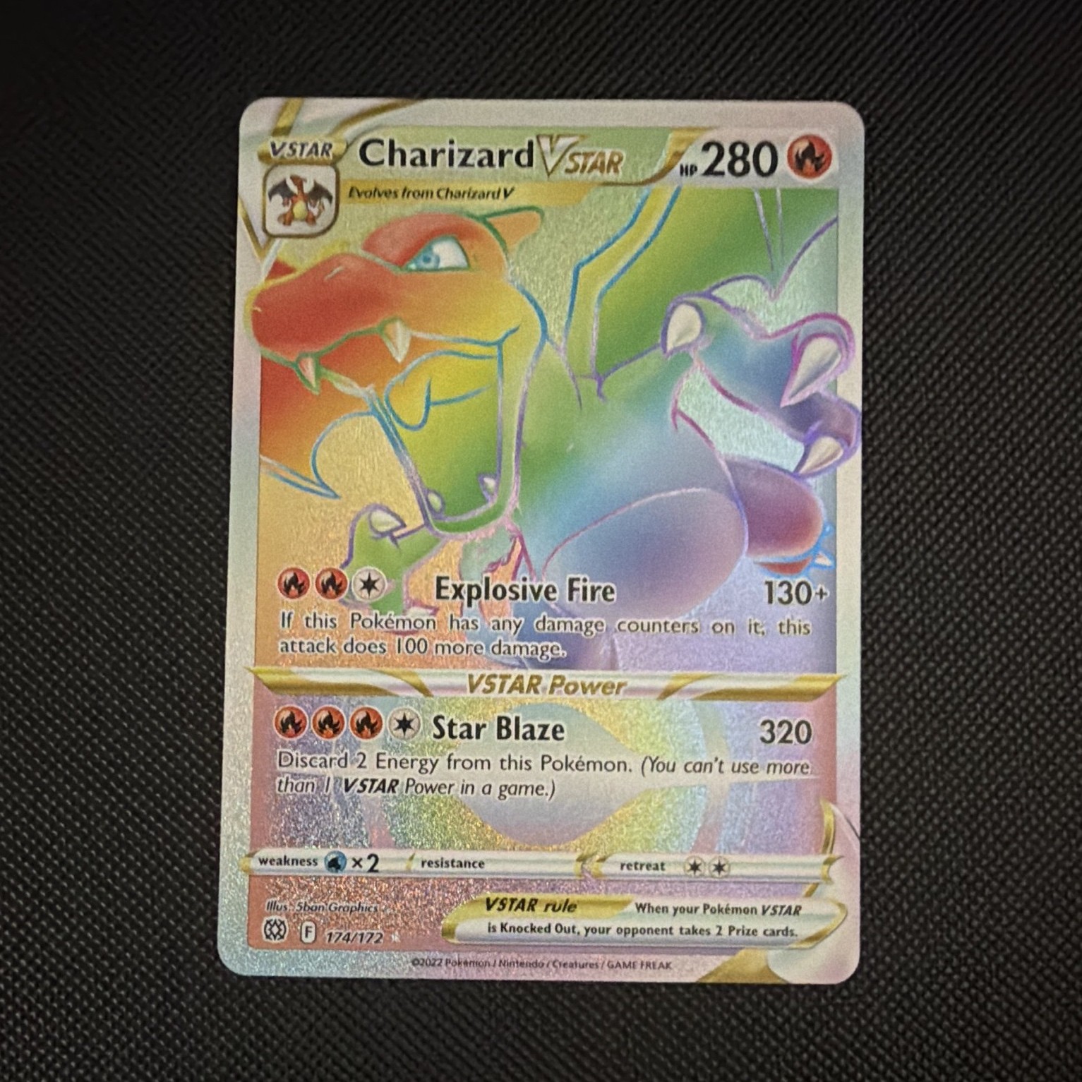 Pokemon TCG Charizard VSTAR Secret Rare Holo 174/172 Brilliant Stars