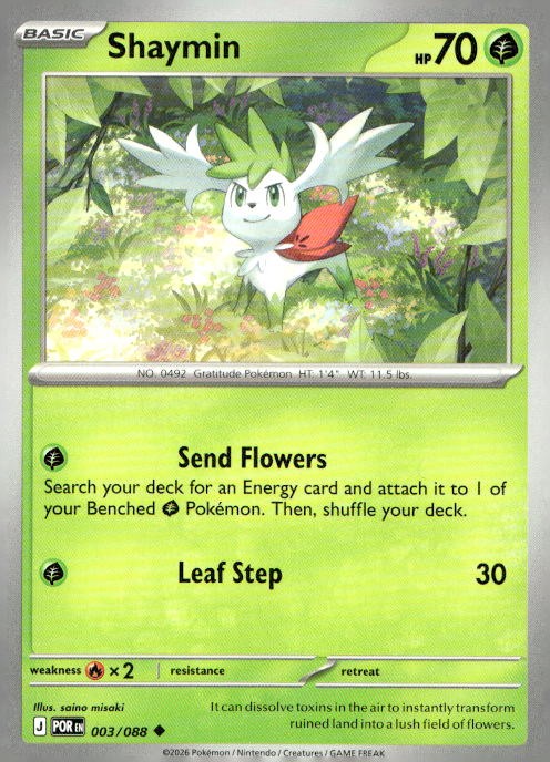 Shaymin 003/088 Uncommon Perfect Order Pokemon Near Mint