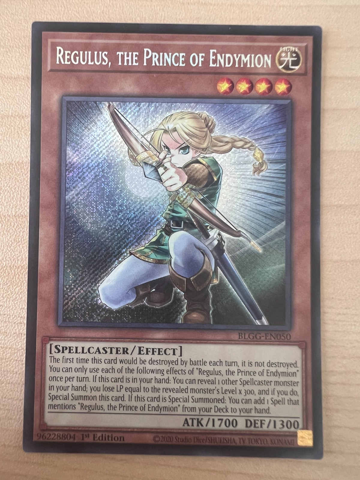 Yugioh Regulus, the Prince of Endymion BLGG-EN050 Secret Rare 1st Edition NM