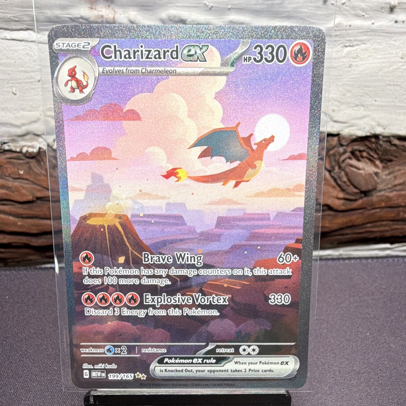 SV Scarlet & Violet 151 Charizard EX Card 199/165 SIR – Full Art Holo – MINT
