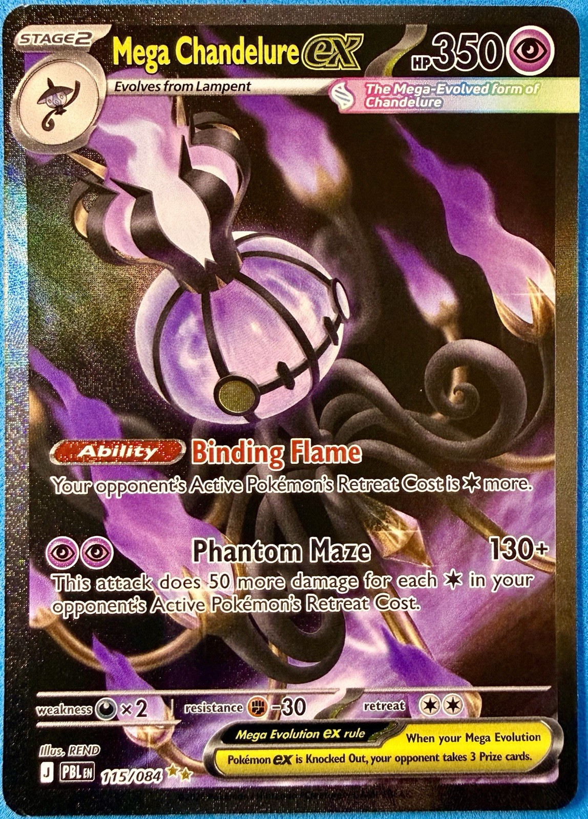 2026 POKEMON MEGA EVOLUTION PITCH BLACK MEGA CHANDELURE EX SIR #115/084