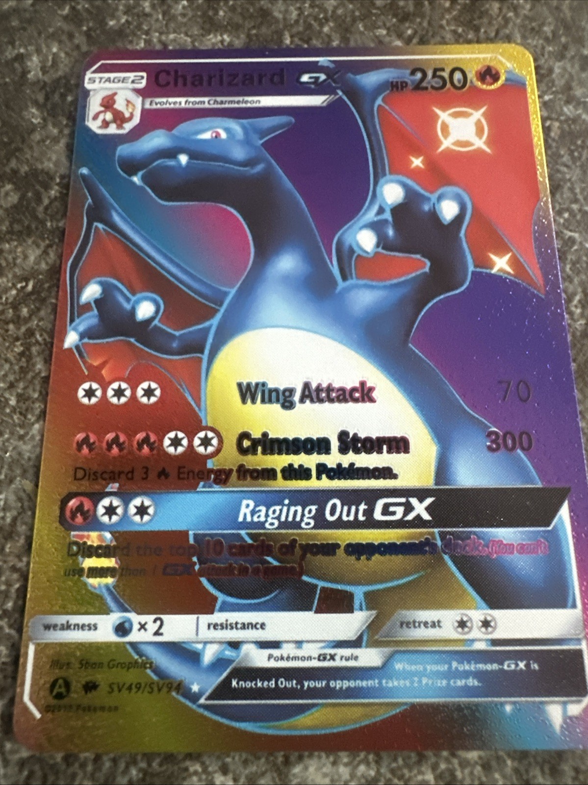 Charizard Vmax Multi Color Foil Fan Art Card