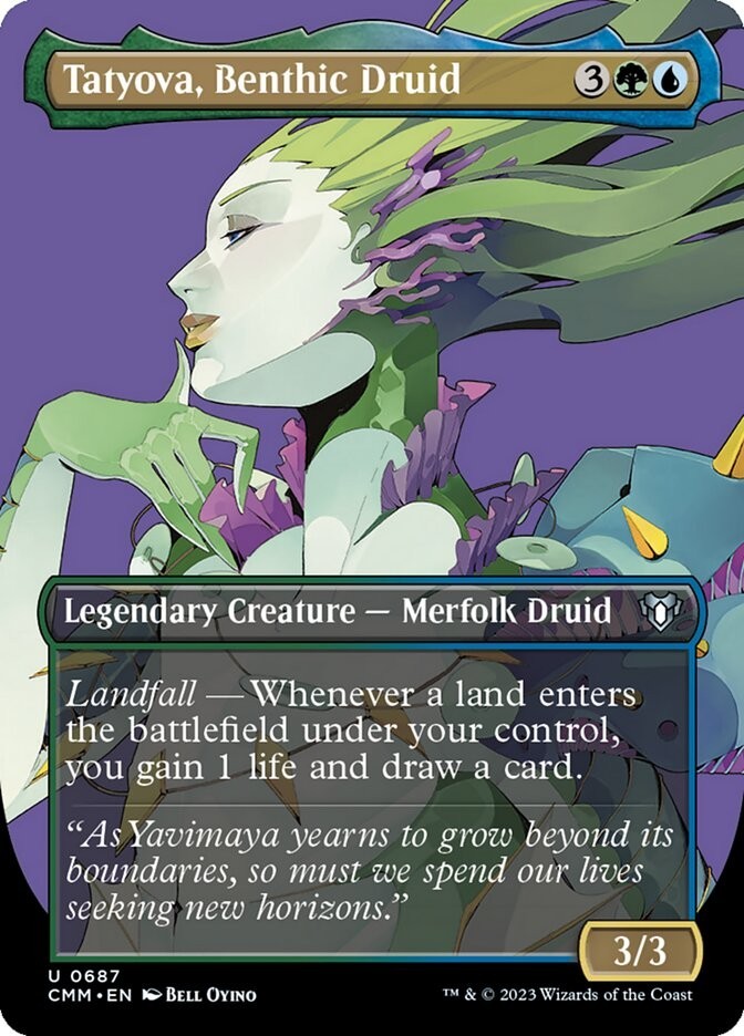Tatyova, Benthic Druid ** Borderless ** #687 -Commander Masters – CUC NM MTG