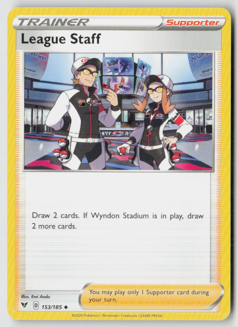 LEAGUE STAFF 153/185 UNCOMMON VIVID VOLTAGE POKEMON NM/M EMI ANDO