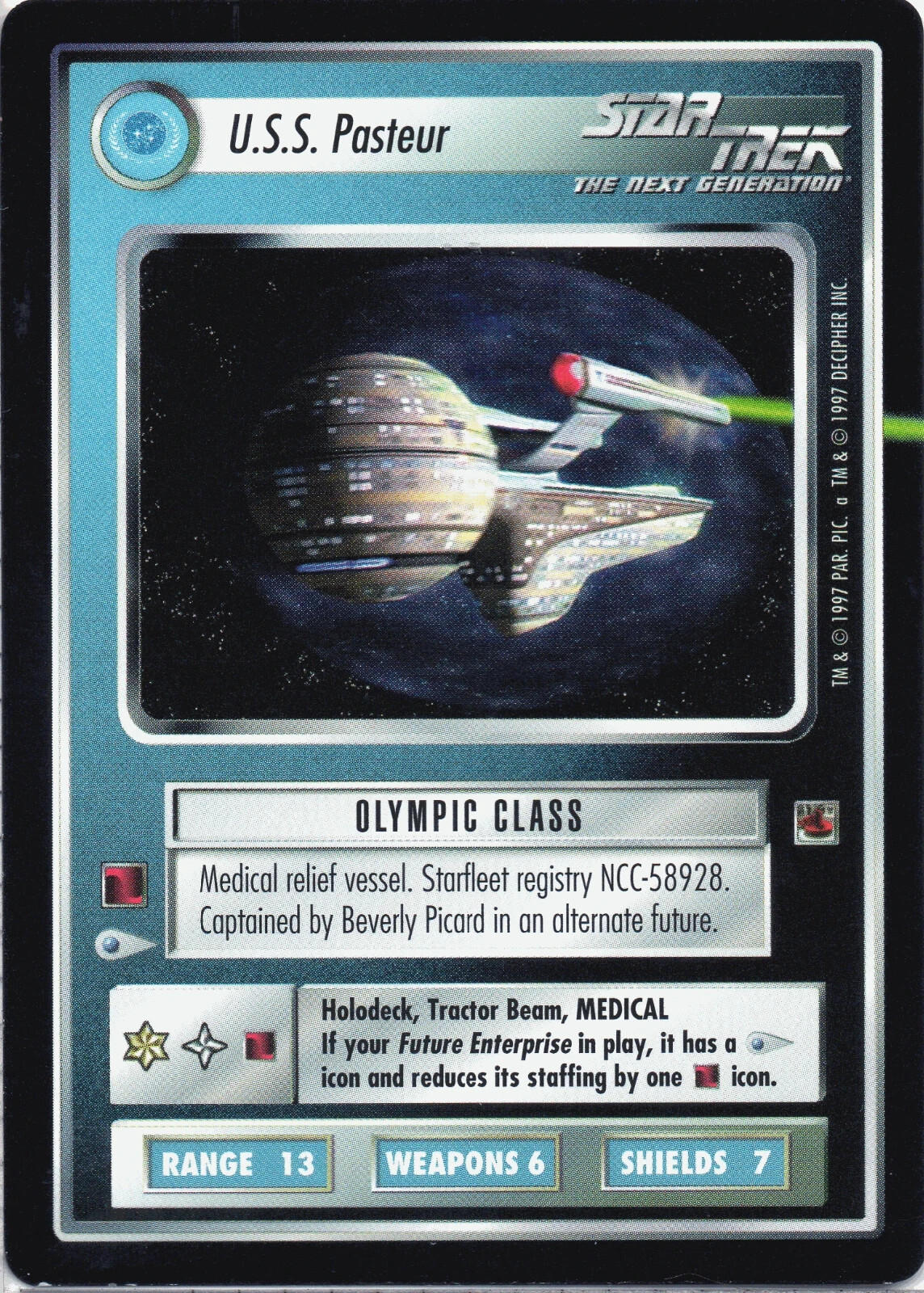 Star Trek CCG U.S.S. Pasteur Near-Mint/NM – The Fajo Collection 1997