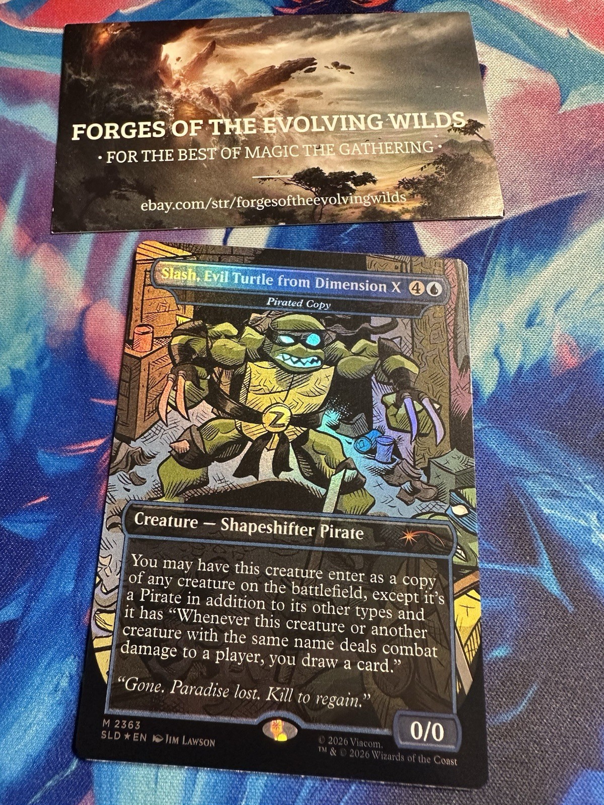 Slash Evil Turtle from Dimension X Pirated Copy Foil TMNT Secret Lair Mutanimals