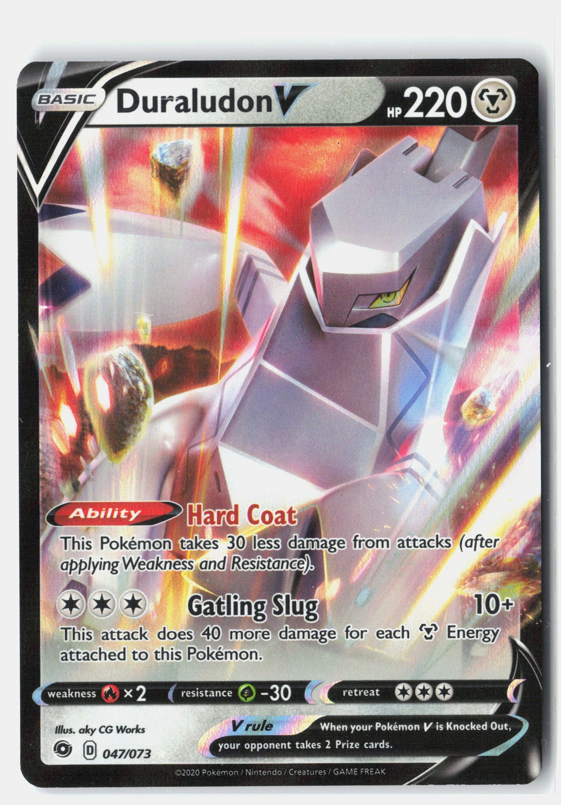 Duraludon V Ultra Rare Holofoil Champion’s Path 47/73 NM aky CG Works
