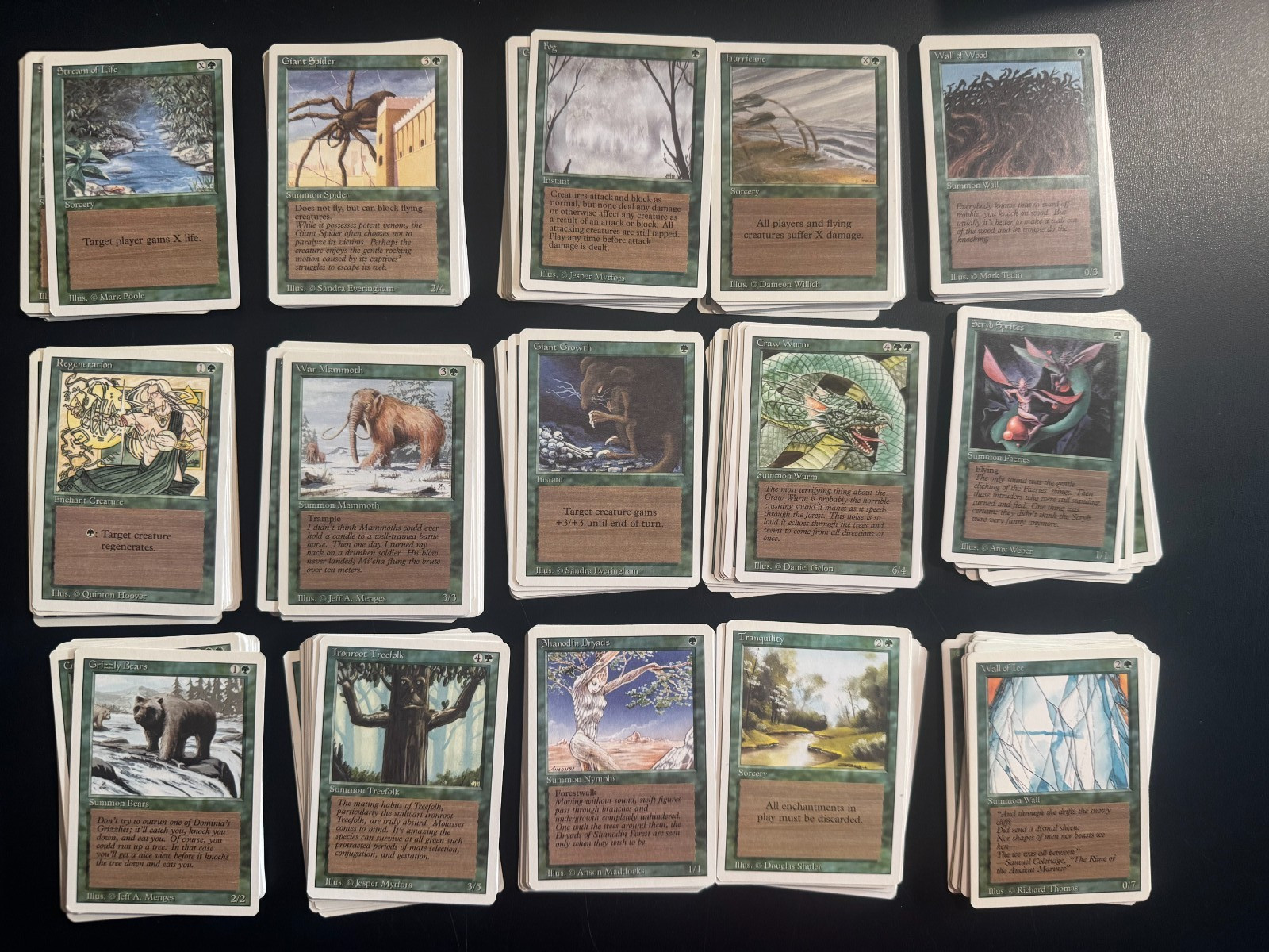 MTG Revised Edition Green 50 Random Bulk Vintage Cards – 3ED