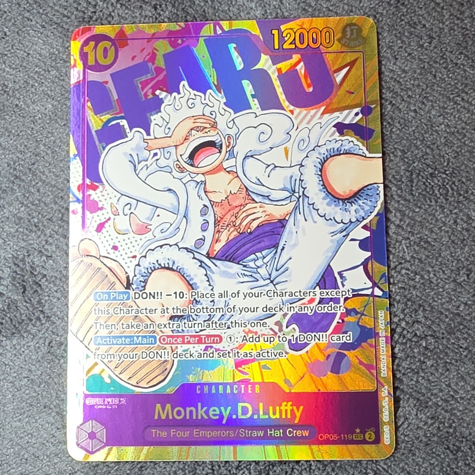 Bandai One Piece Card Game Monkey D. Luffy OP05-119 Secret Rare Alt Art Foil
