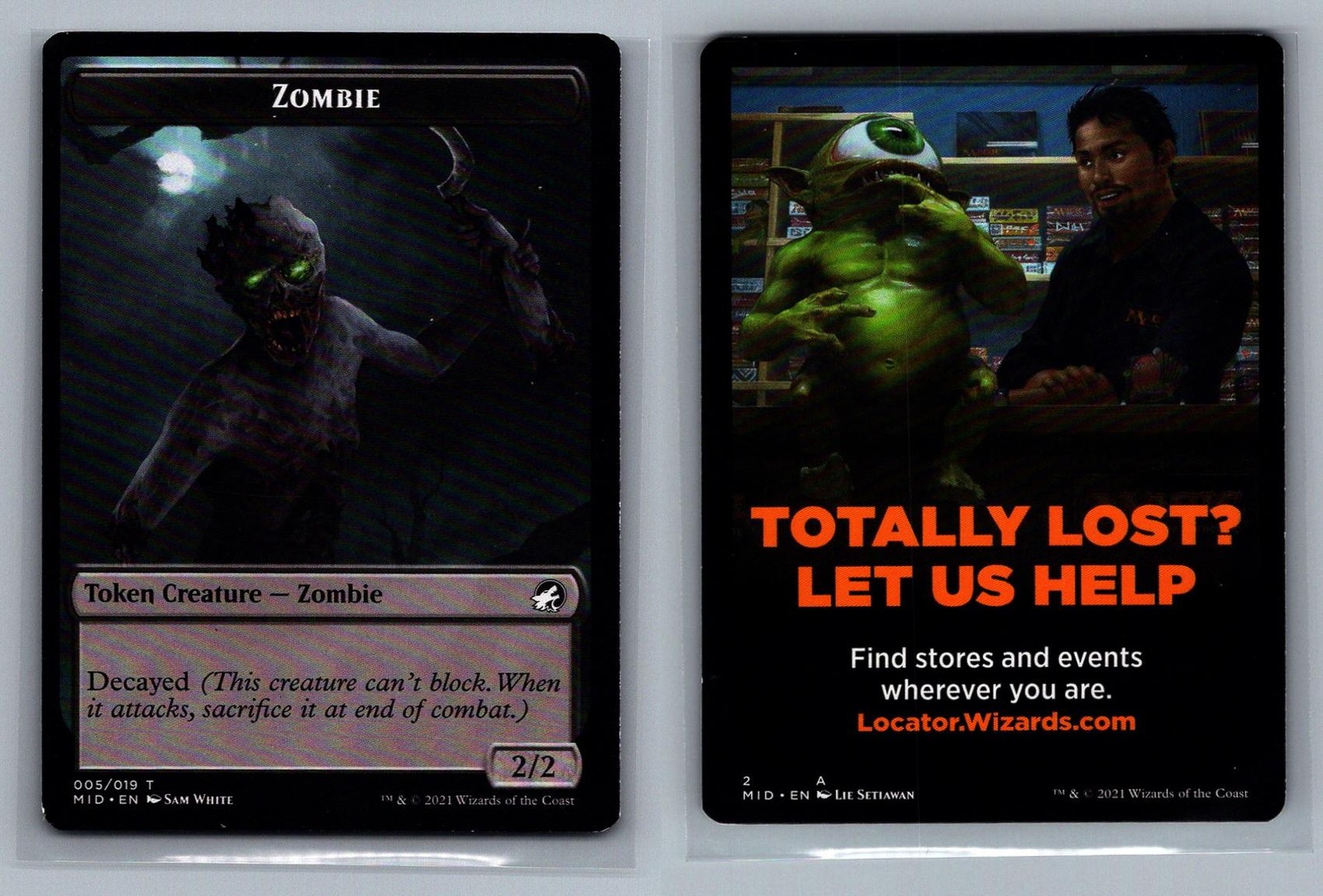 Zombie (005) Token #5 Innistrad: Midnight Hunt Magic: The Gathering MTG – NM