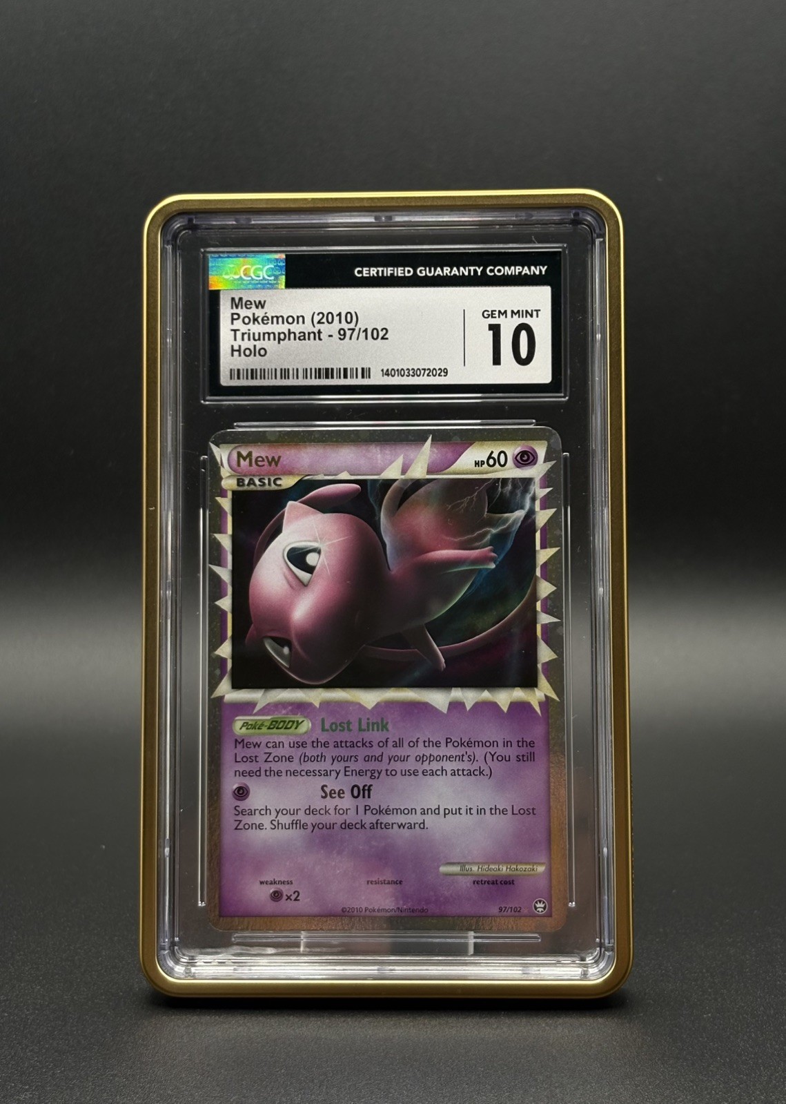 2010 POKEMON HEARTGOLD & SOULSILVER TRIUMPHANT #97 MEW HOLO CGC 10 **LOW POP**