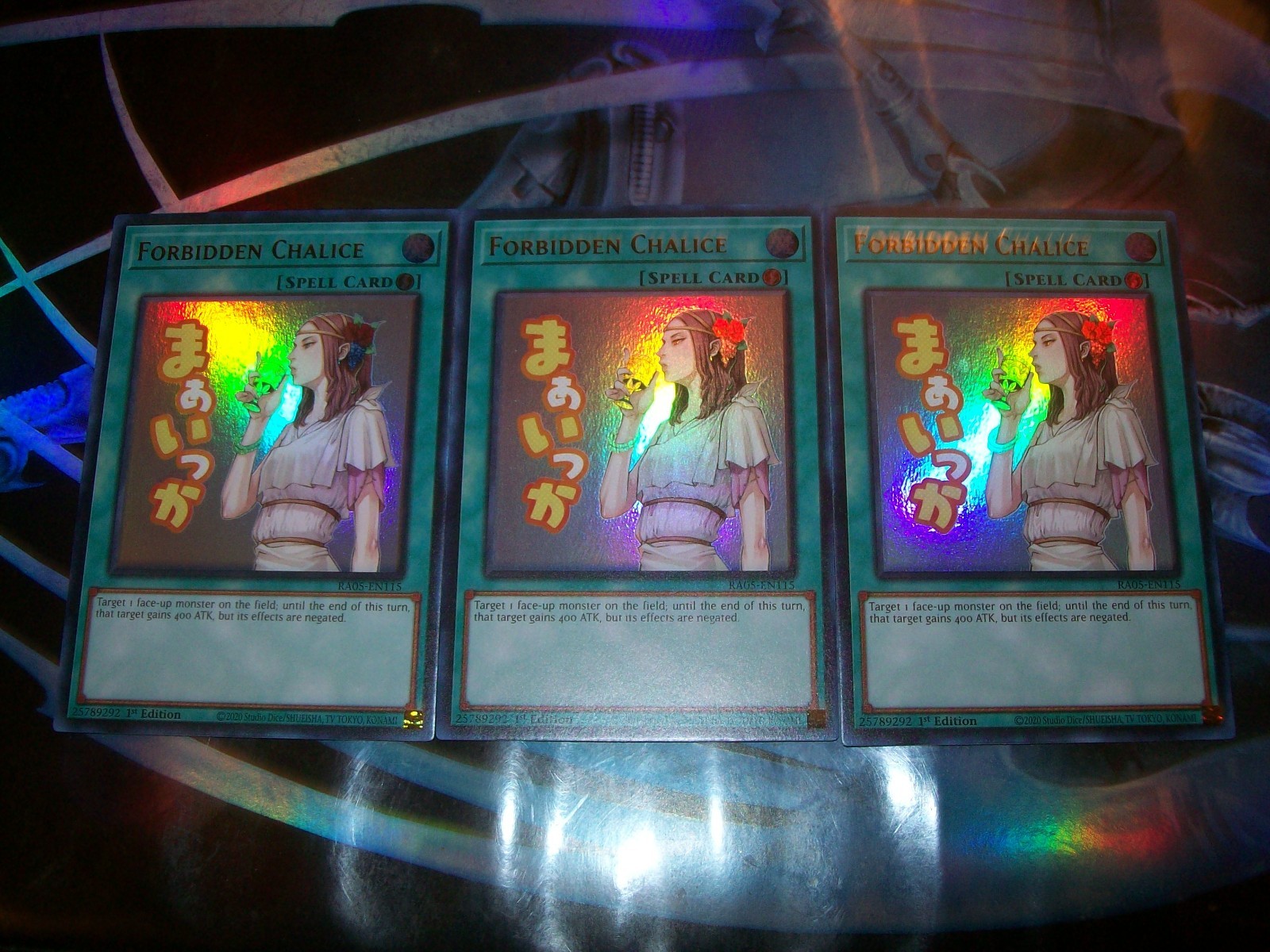 3x Forbidden Chalice 1st Edition Ultra Rare RA05-EN115 Yu-Gi-Oh!