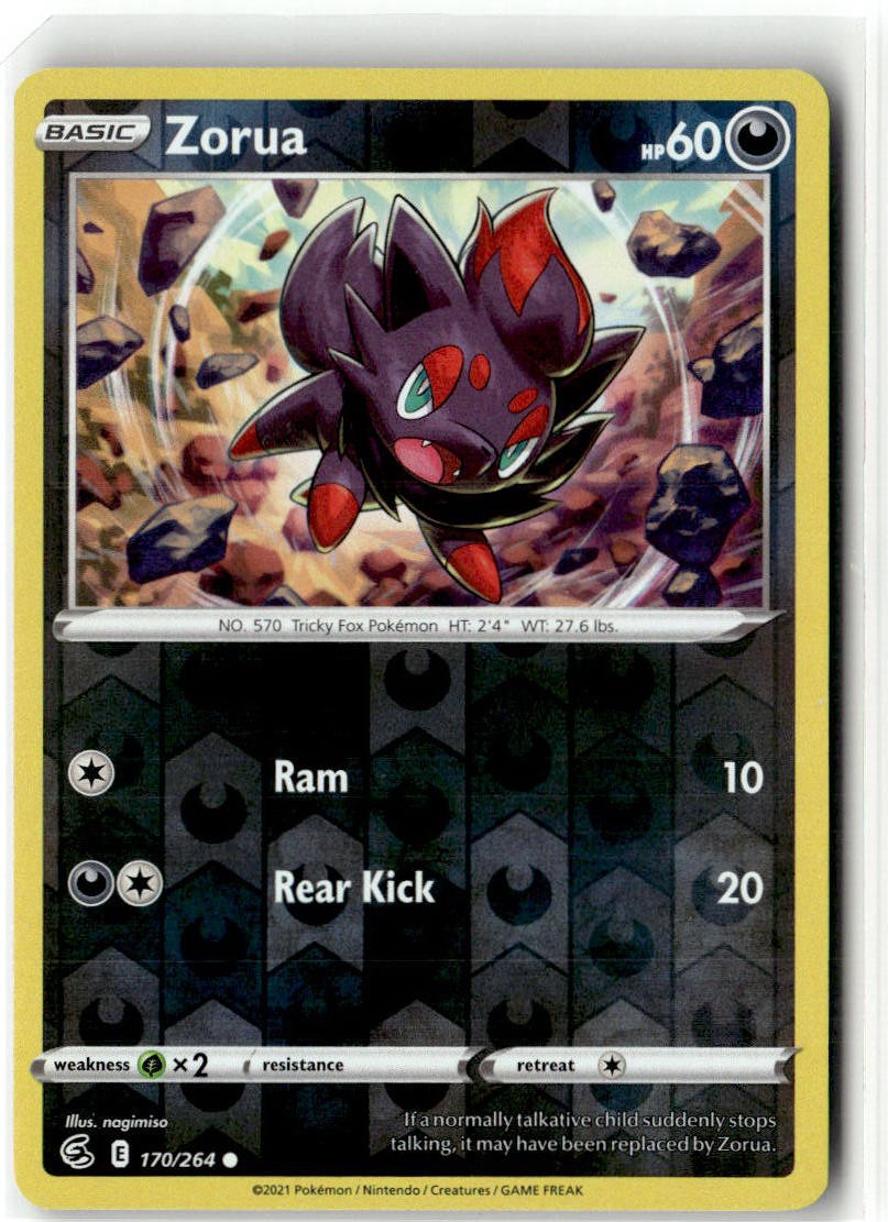 Zorua 170/264 Common Fusion Strike Pokemon Reverse Holo NM/M