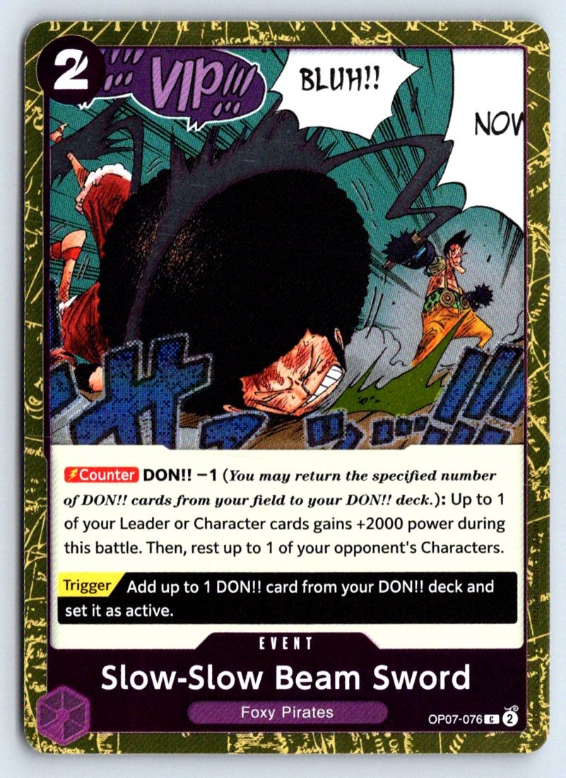 Slow-Slow Beam Sword (Pirate Foil) OP07-076 One Piece Premium Booster Vol. 2