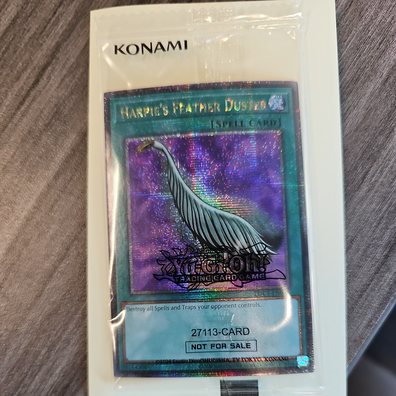 Yugioh! Harpie’s Feather Duster EDC1-EN001 Card Early Days Collection QCR Sealed