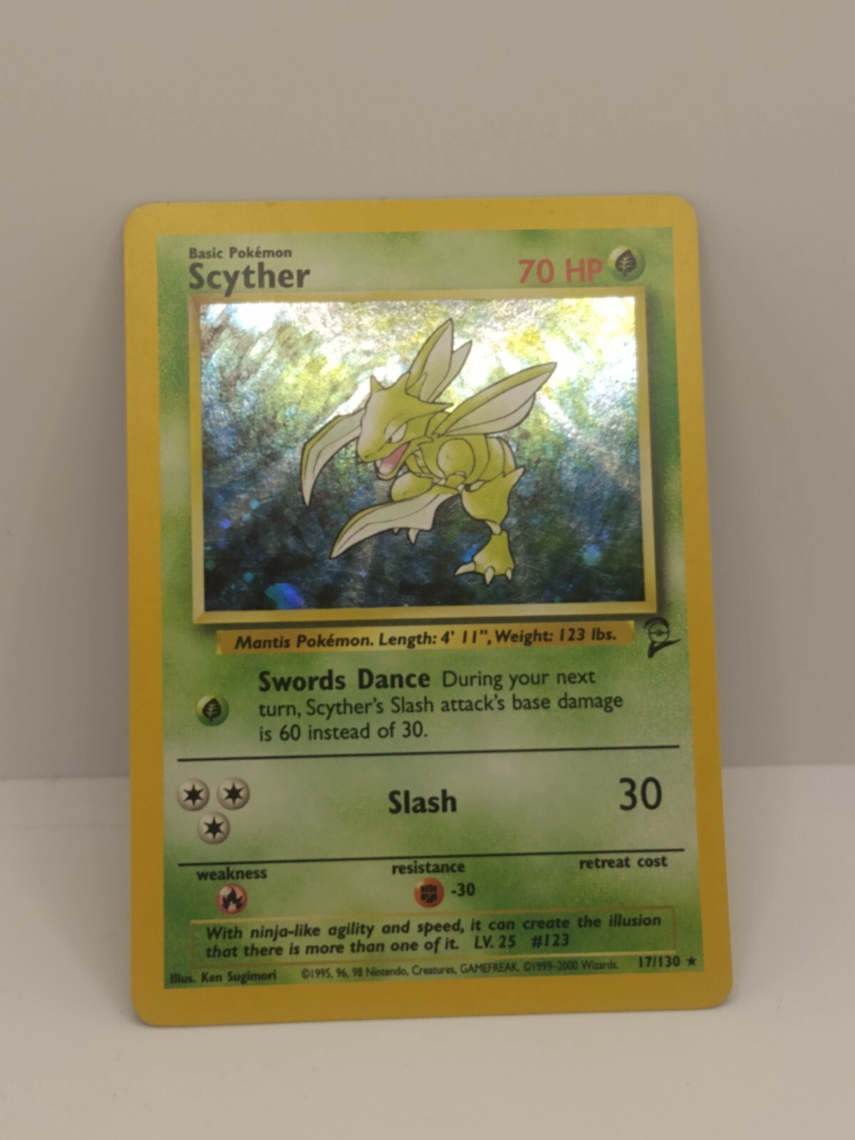 Scyther 017/130 Base Set 2 Holo Rare NM With 2014 sleeve