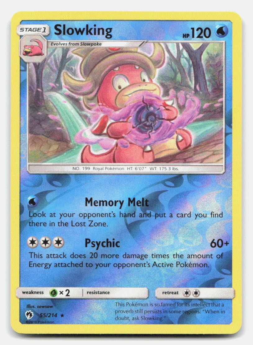 Slowking 55/214 Rare Lost Thunder Pokemon Reverse Holo NM