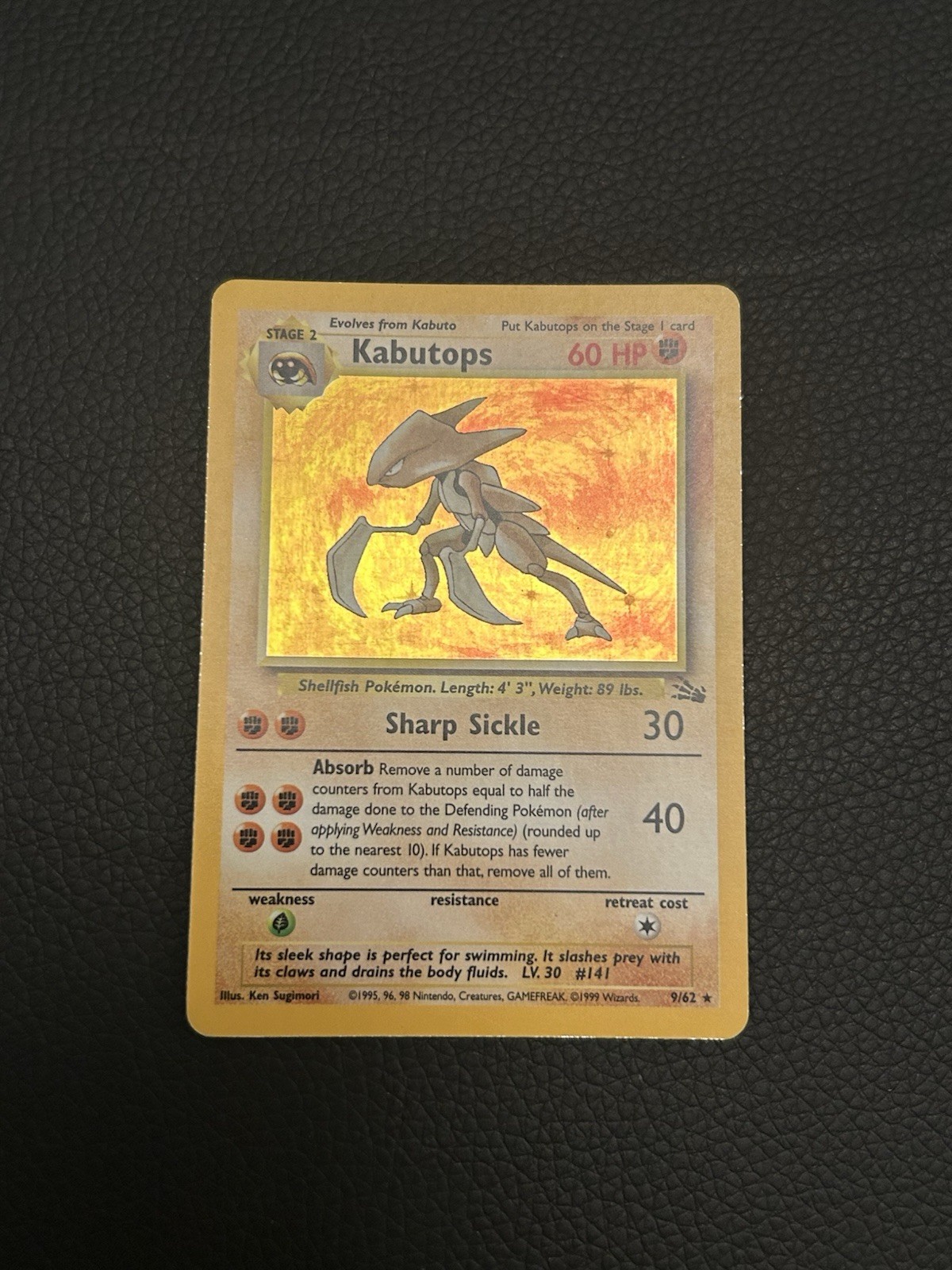 1999 Pokemon TCG Kabutops Fossil Holo Rare 9/62 ENG – LP