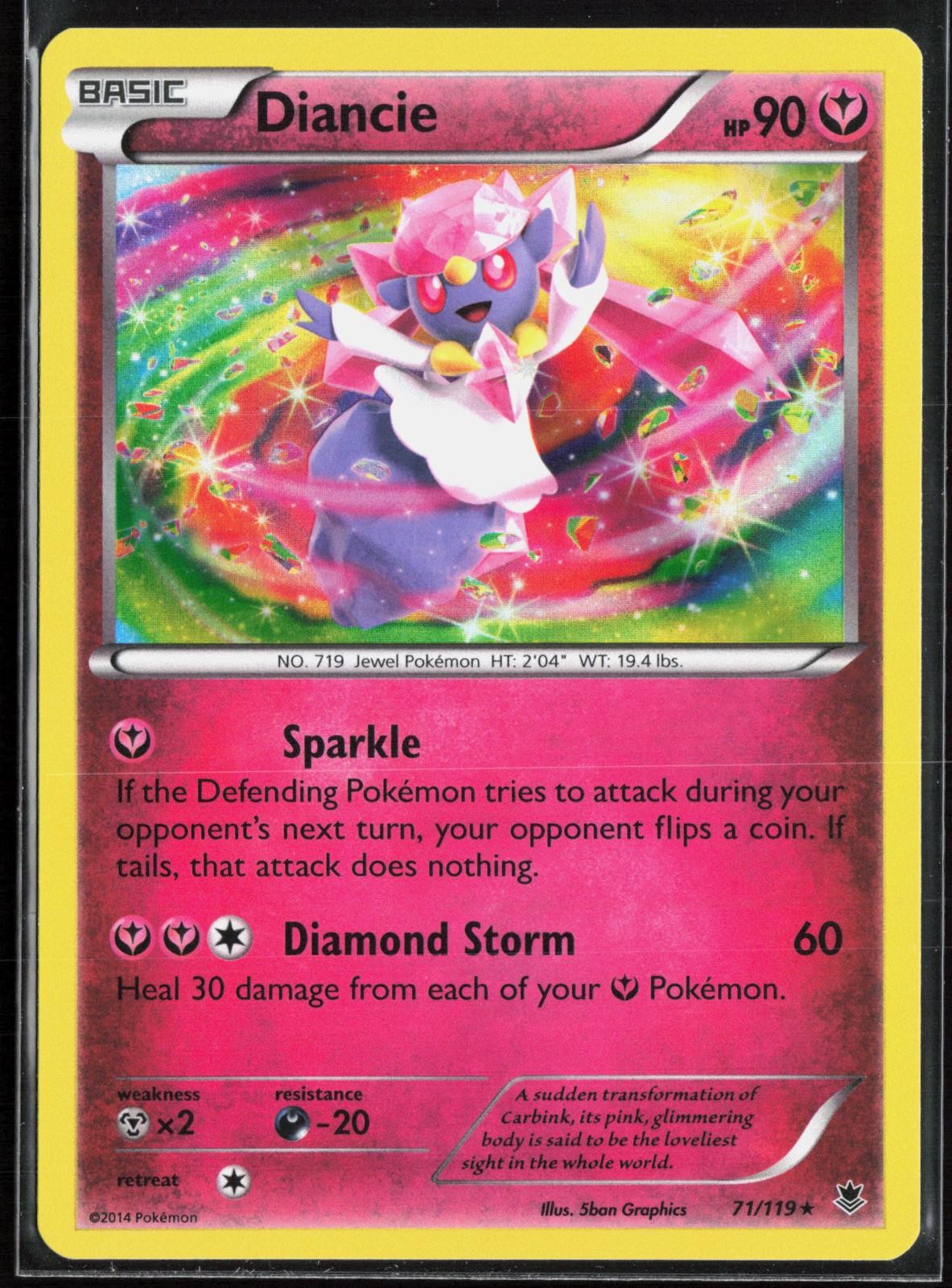 Diancie 71/119 – Pokemon Phantom Forces – Holo Rare – NM
