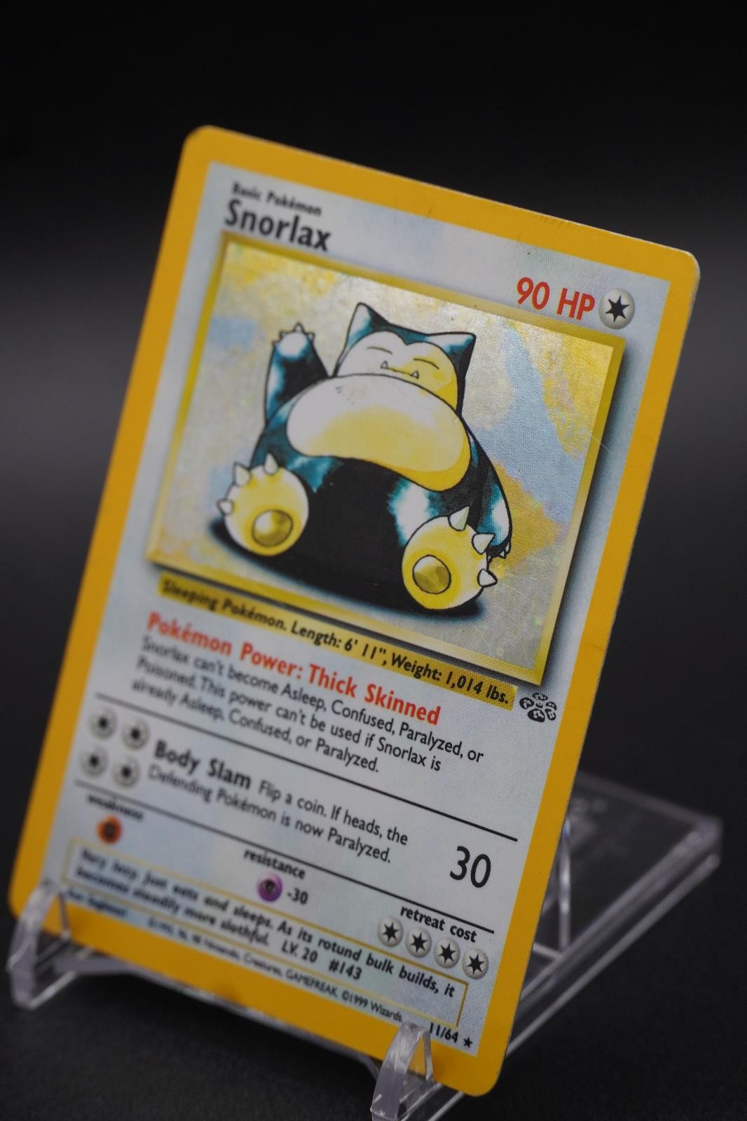 Snorlax 11/64 Rare Jungle Pokemon Unlimited Holo Heavily Played