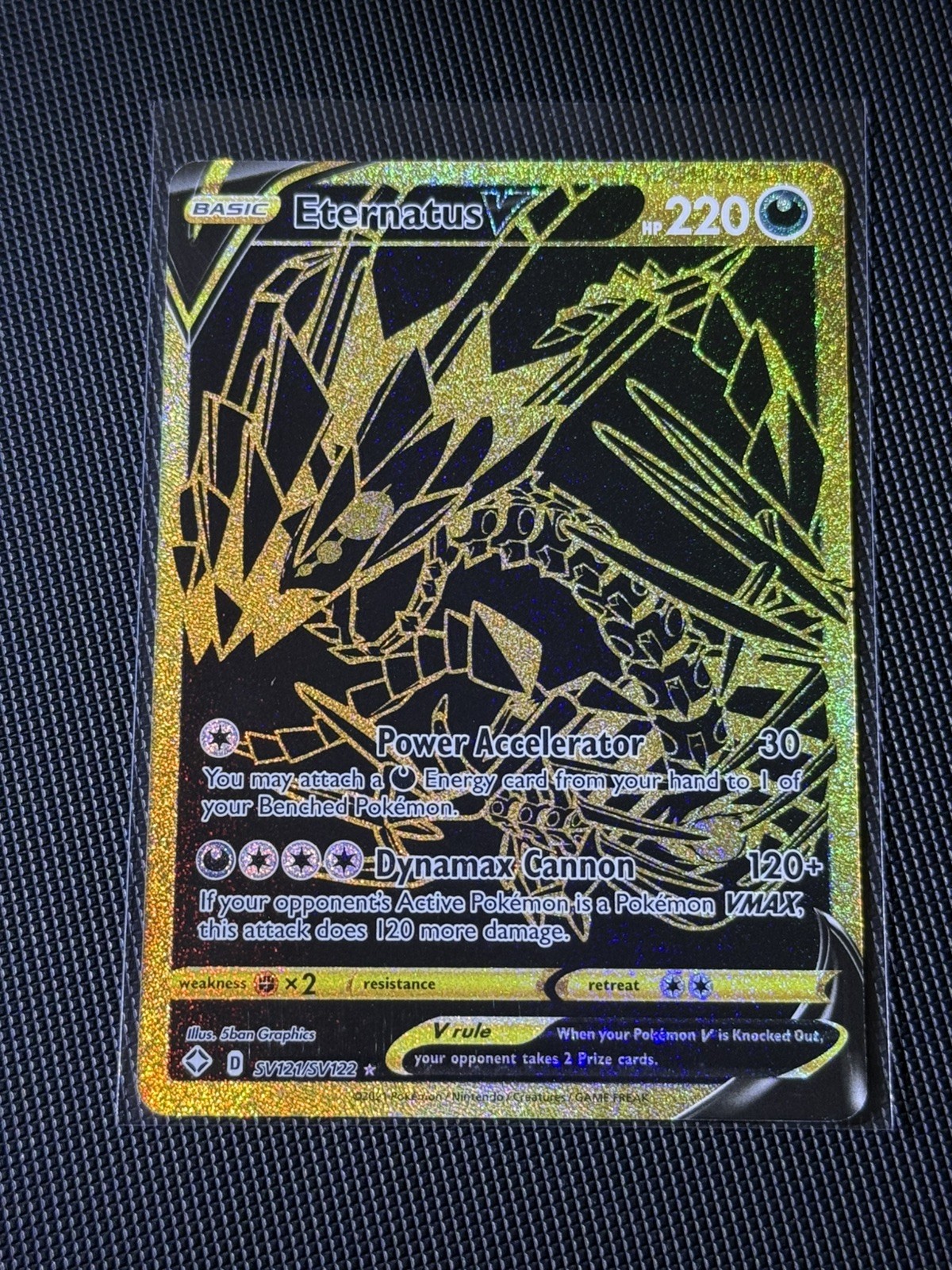 Pokémon TCG Eternatus v SV121/SV122 Shining Fates Gold Ultra Rare