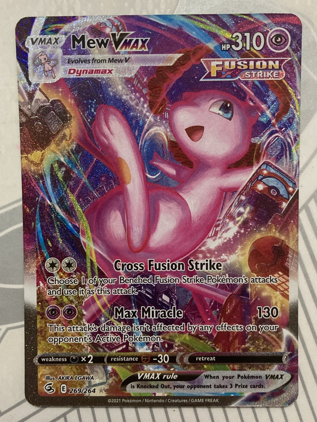 Pokemon Mew VMAX Alt Art 269/264 Secret Rare Pokémon Fusion Strike 269/264 NM
