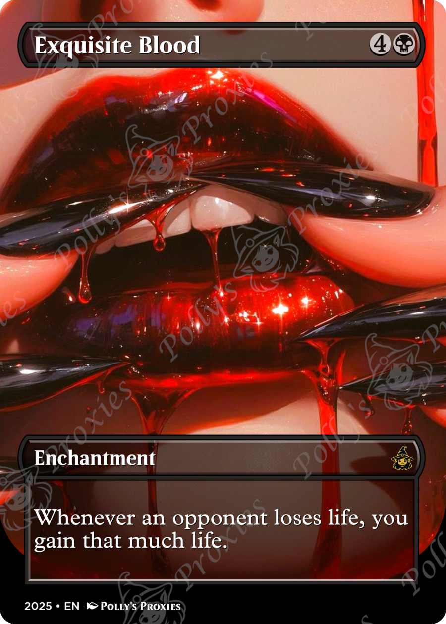 Exquisite Blood FOIL Proxy Playtest Card with Custom Fantasy Art