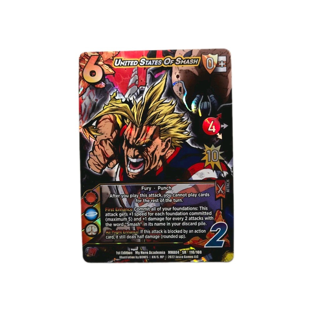 My Hero Academia United States Of Smash MHA04-SR 110/108 Secret Rare 1st Edition