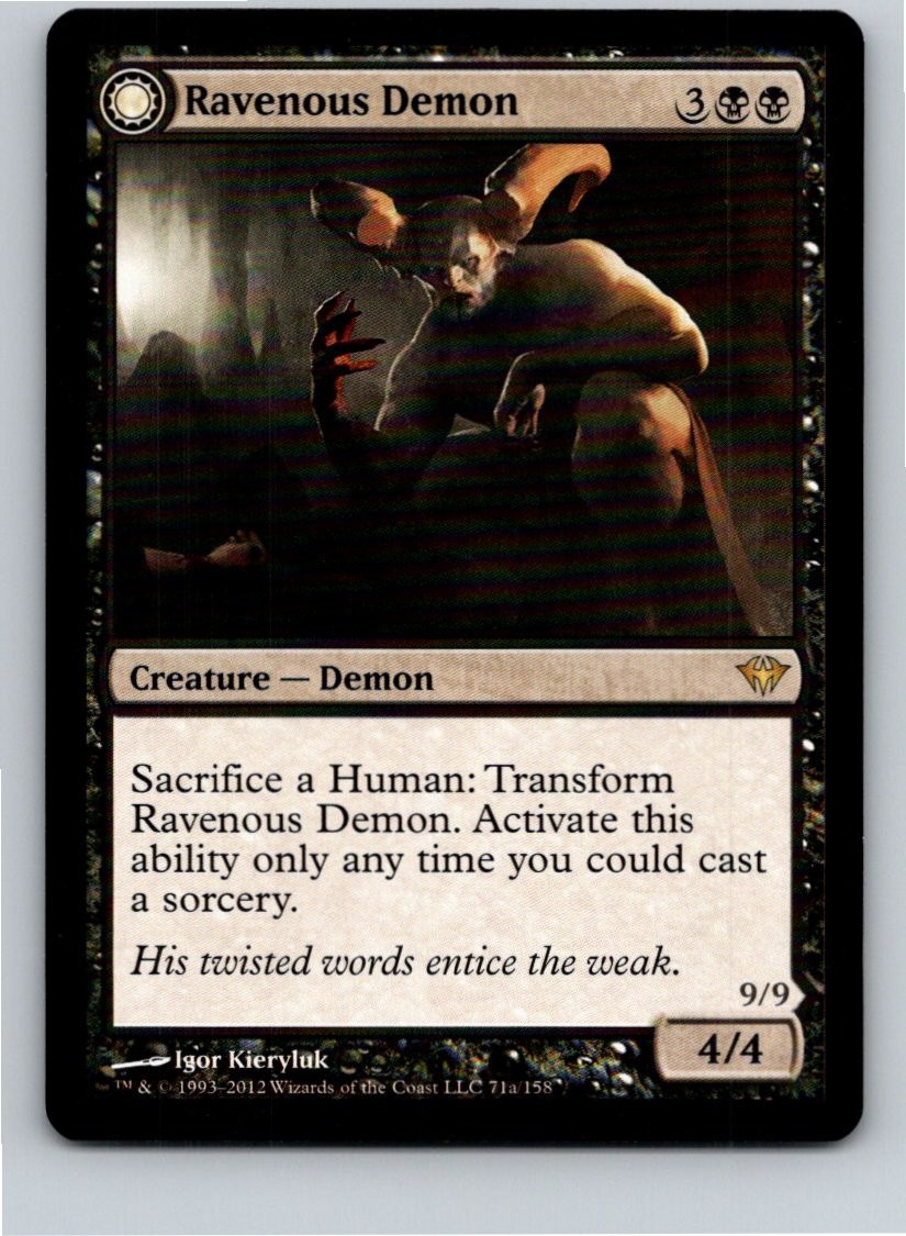 Magic the Gathering Ravenous Demon Dark Ascension MTG Free Shipping!