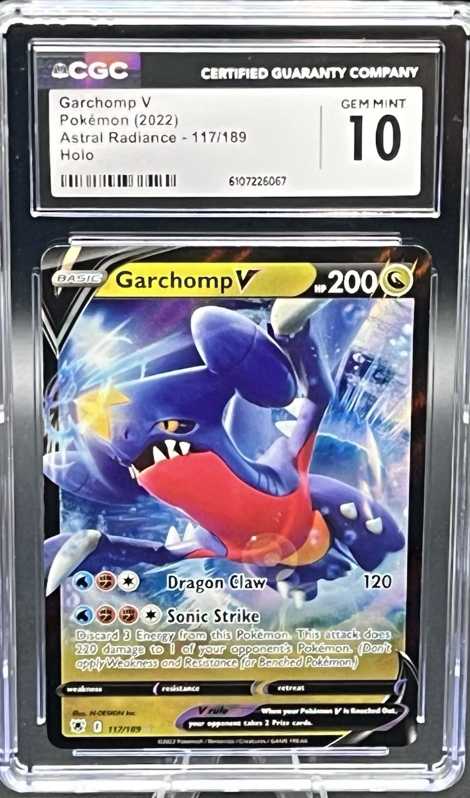 2022 Pokemon Astral Radiance Garchomp V 117/189 CGC 10 Gem Mint