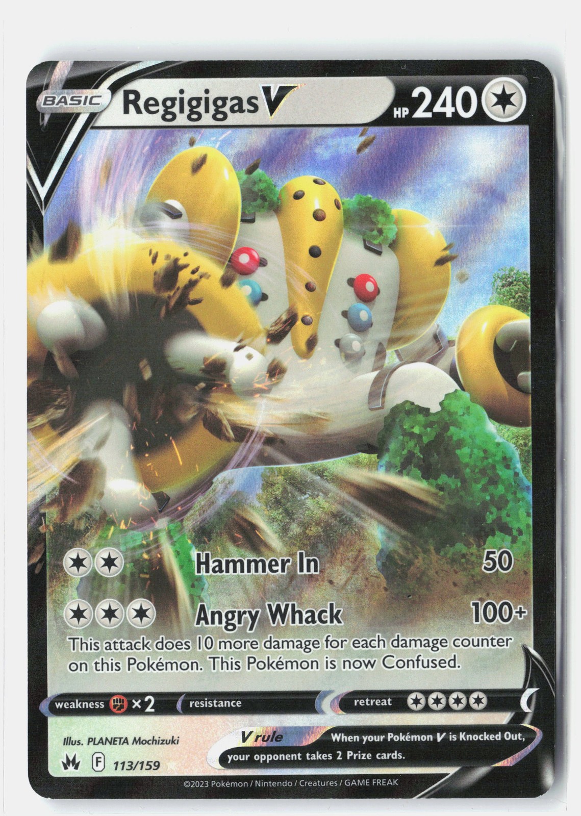 Regigigas V Ultra Rare Holofoil Crown Zenith 113/159 NM PLANETA Mochizuki