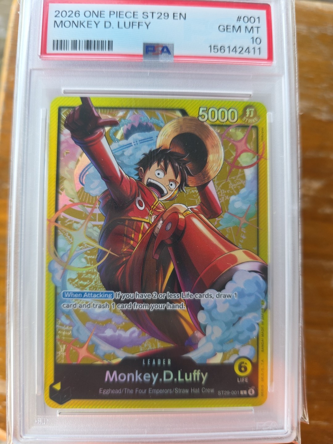 Monkey D. Luffy PSA 10 English One Piece ST29-001 Egghead Starter Deck 2026