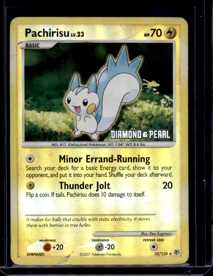 Pachirisu 035/130 Promo Burger King Pokemon Reverse Holo Damaged