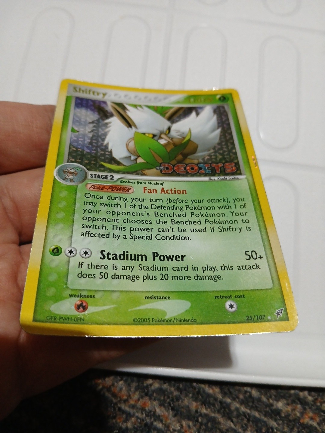 Shiftry – #25/107 – EX Deoxys – Stamped Reverse Holo Pokemon Nintendo English