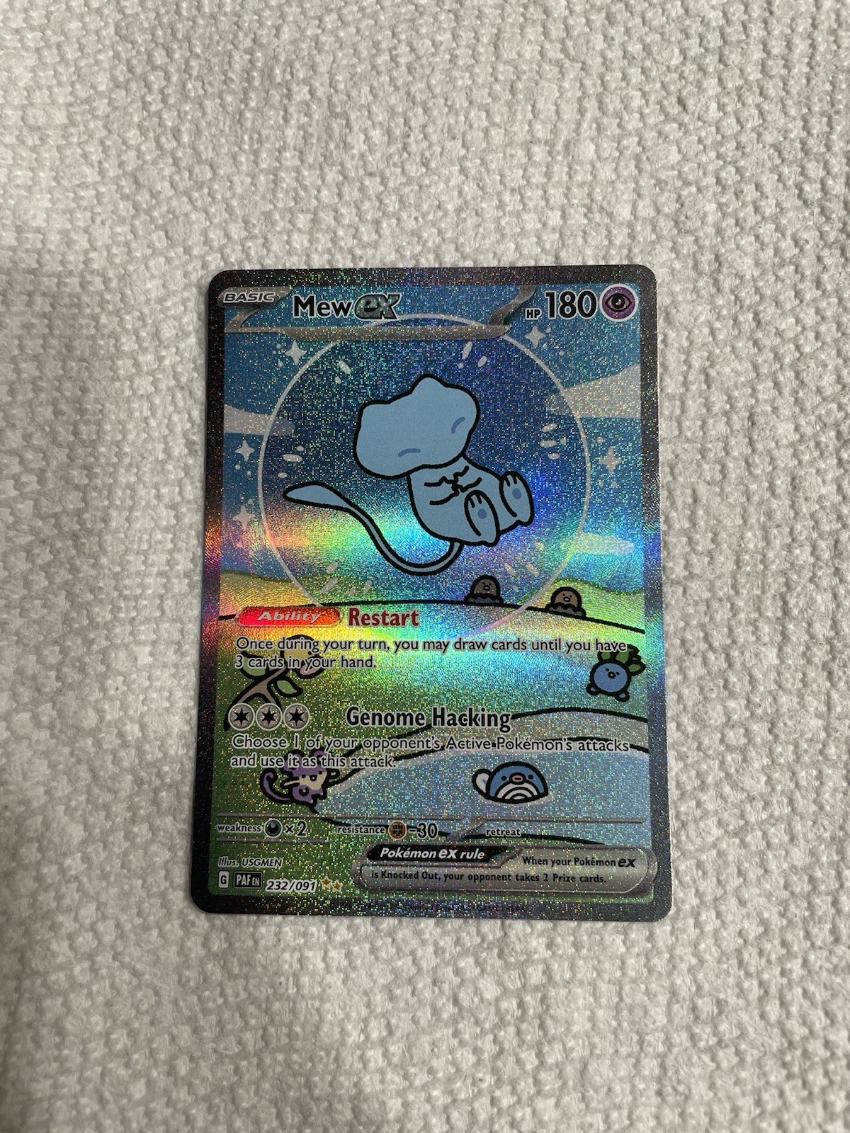 Pokemon TCG Mew ex 232/091 Paldean Fates SIR Full Art Holo English Small Scratch