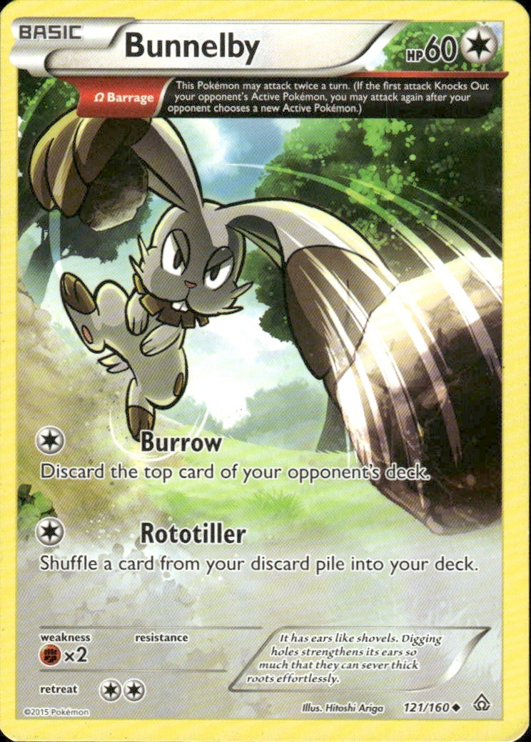 BUNNELBY 121/160 PRIMAL CLASH UNCOMMON POKEMON HITOSHI ARIGA