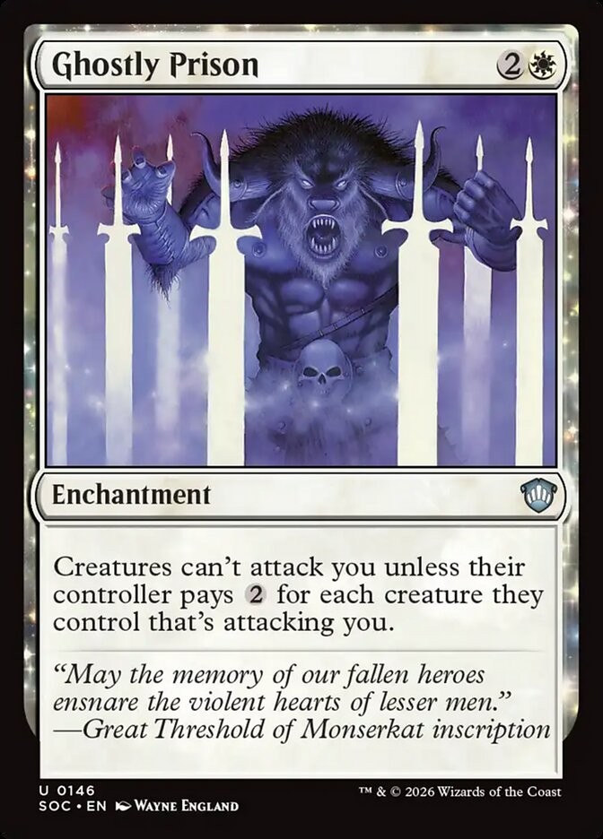 Ghostly Prison 146 NM Secrets of Strixhaven Commander MTG SI
