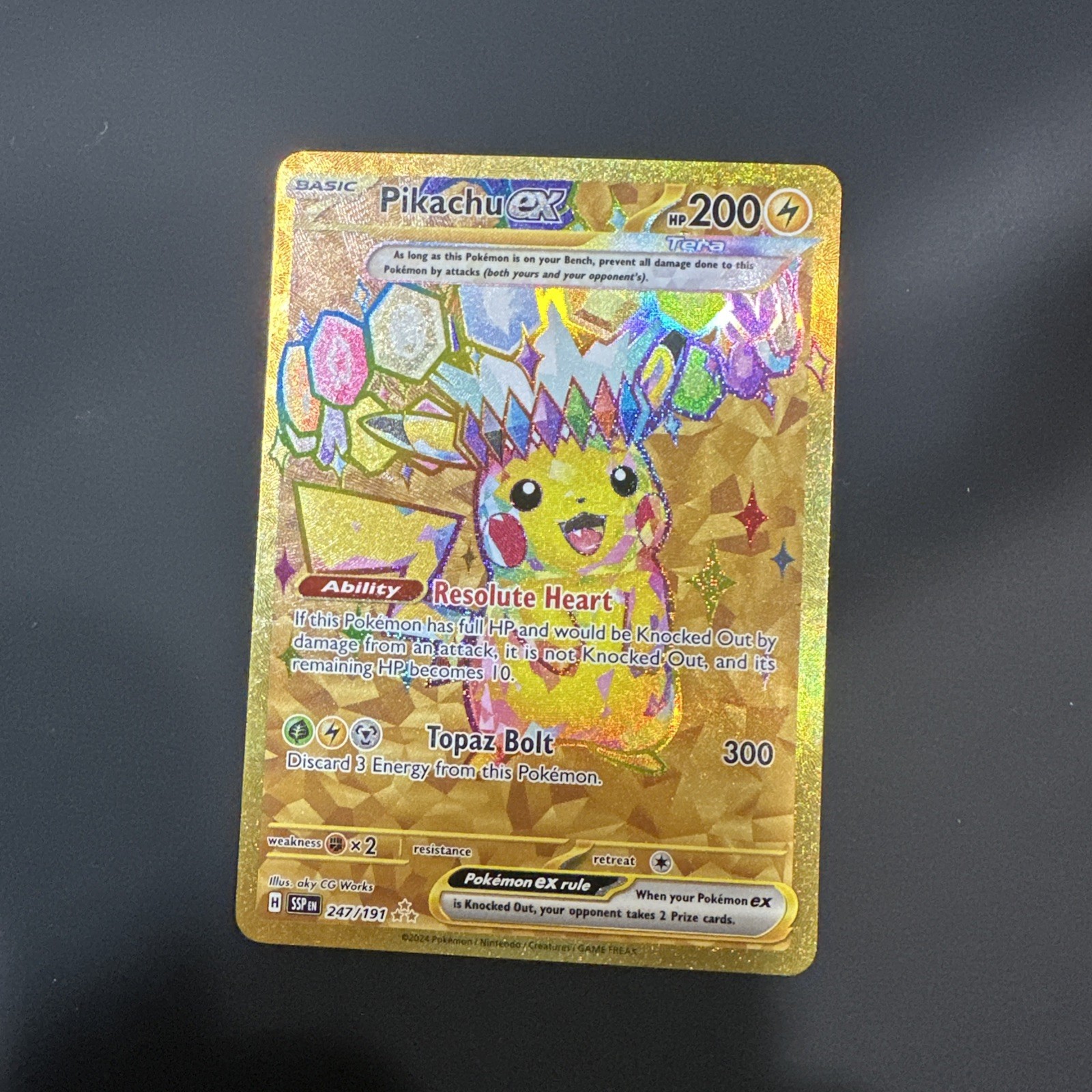 Pikachu ex – – SSP SV08: Surging Sparks #247/191 Hyper Rare NM