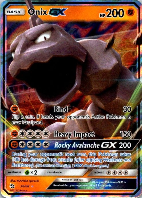 Onix GX Ultra Rare Hidden Fates 36/68 NM (SKU 1-4)