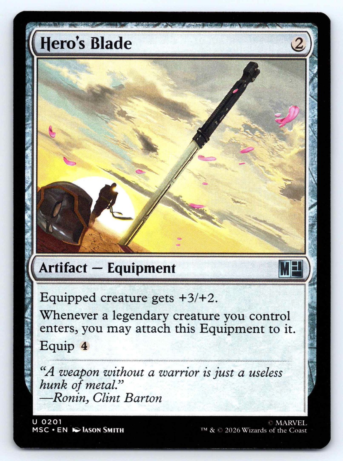 Hero’s Blade #201 MSC Marvel Super Heroes Commander Non-Foil MTG NM