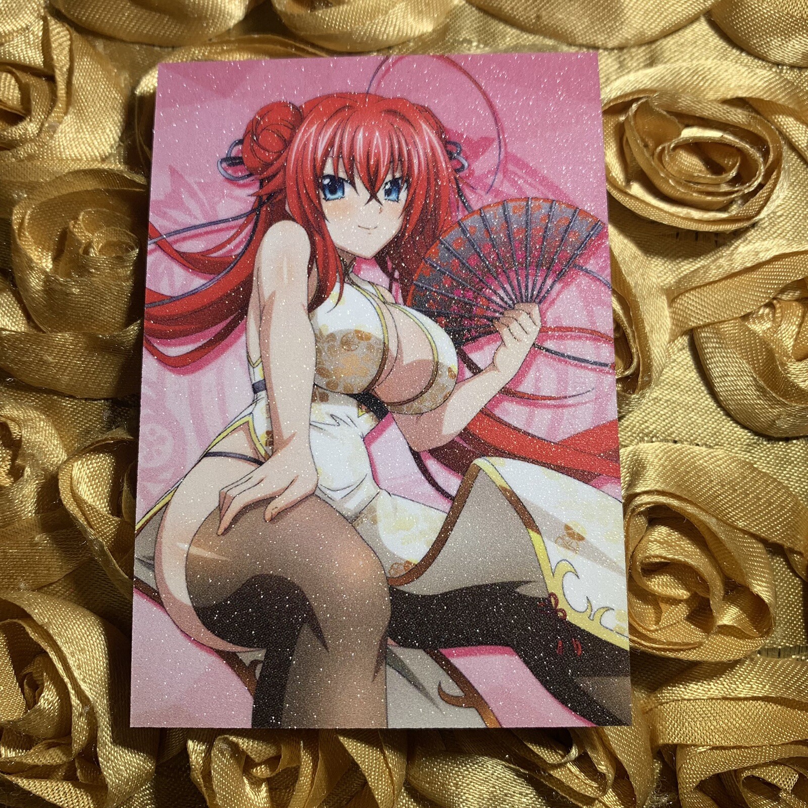 Rias Gremory HIGH SCHOOL DXD Ring Goddess Anime Waifu Girl Sexy Card Fan