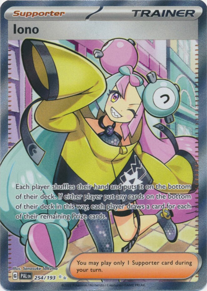 NM-Mint Iono – 254/193 – Ultra Rare Pokemon Paldea Evolved
