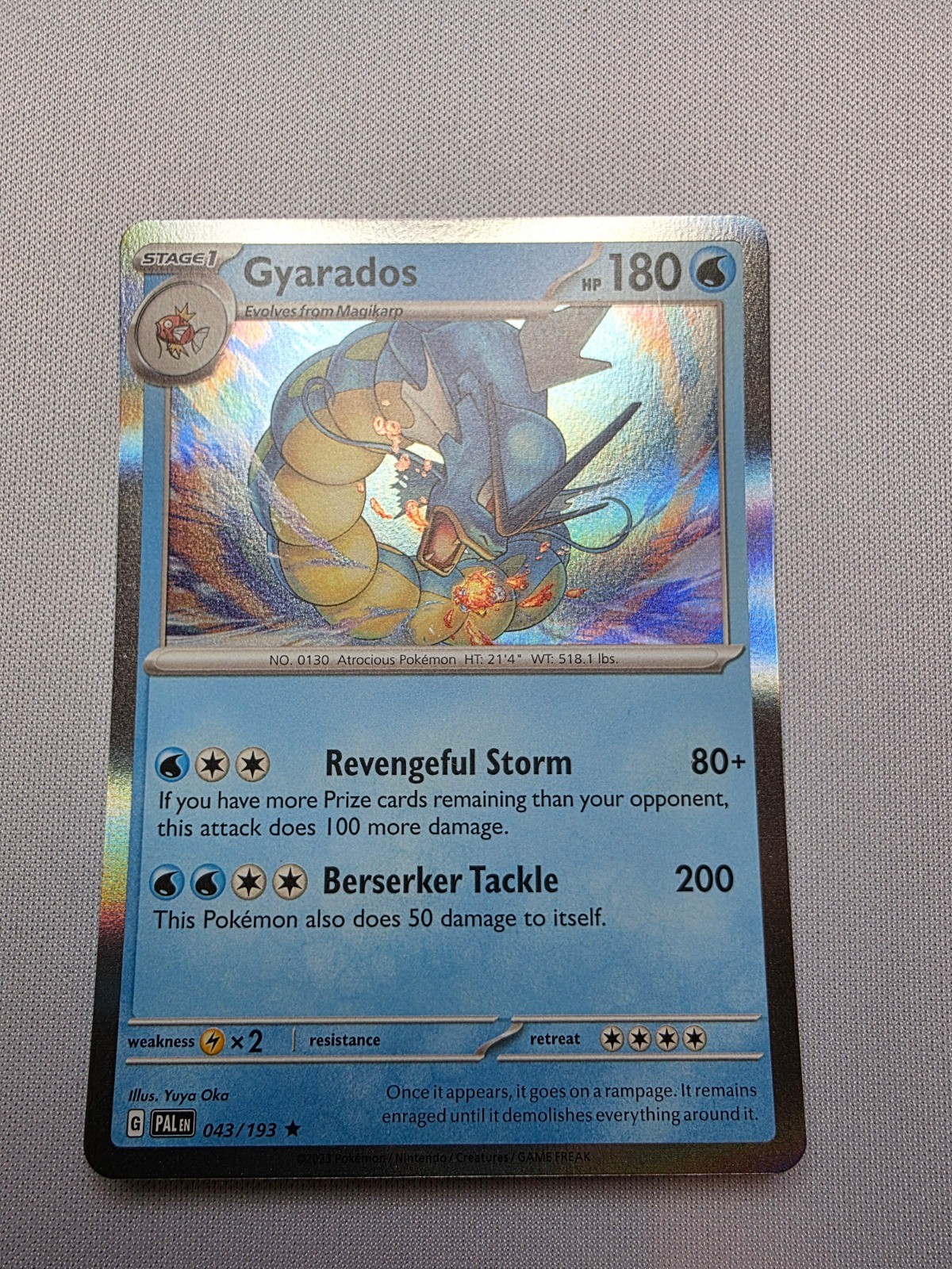 Gyarados Reverse Holo Rare SV02: Paldea Evolved 043/193 NM