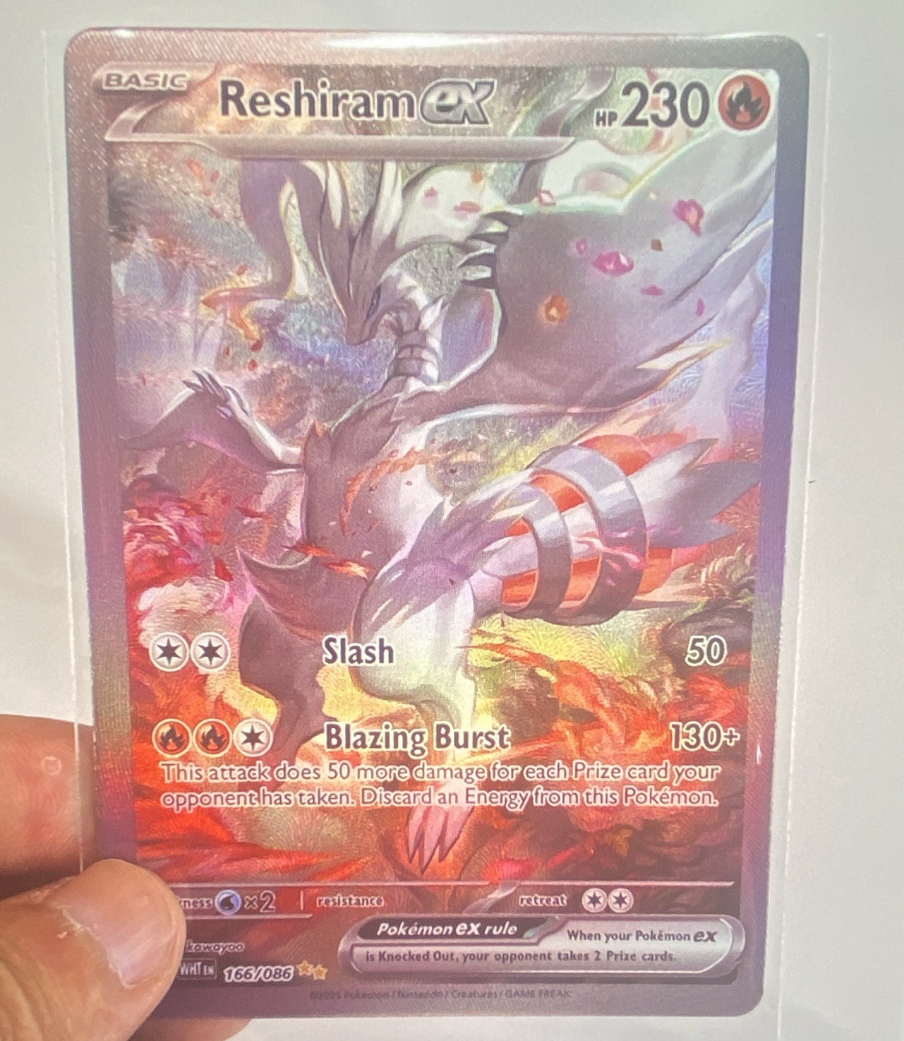Pokemon Company Reshiram ex 166/086 SV: White Flare SAR Holo English