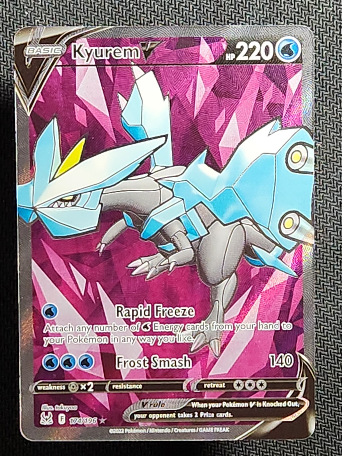 2022 Pokémon TCG Kyurem V 174/196 Sword & Shield Lost Origin Full Art Ultra Rare